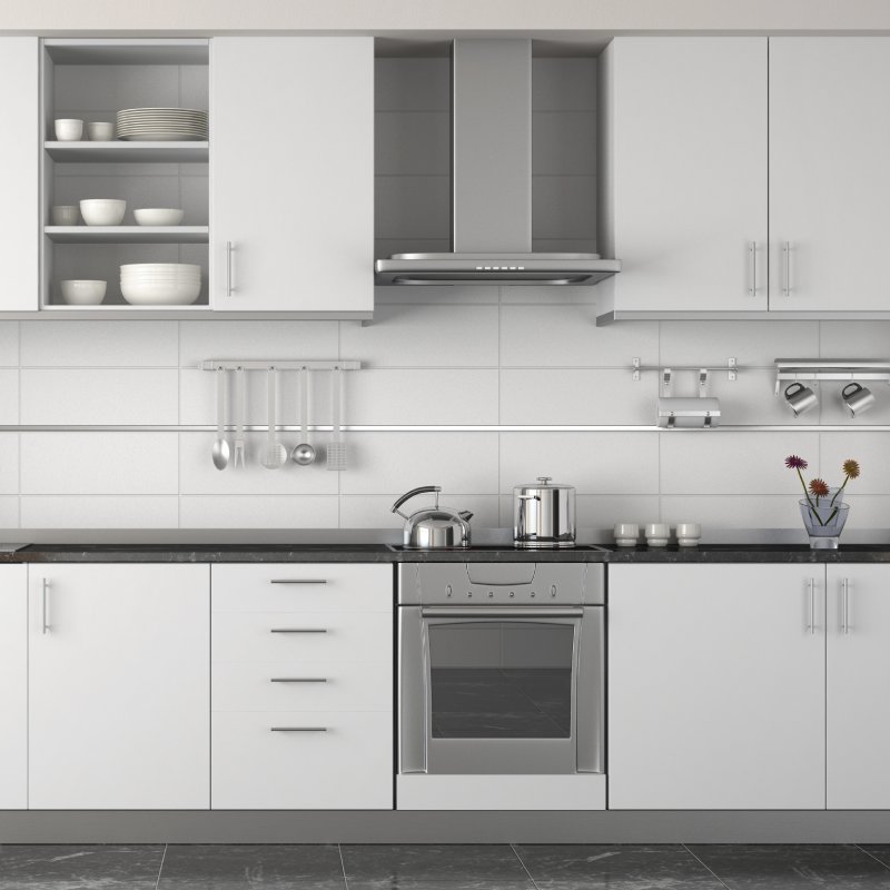 Clean kitchen after a deep cleaning service.